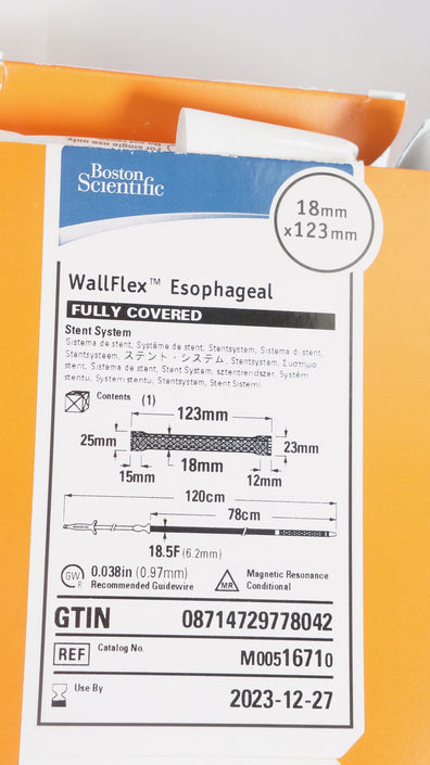 Boston Scientific M00516710 WallFlex Esophageal Stnt System 18mm x 123mm (x)